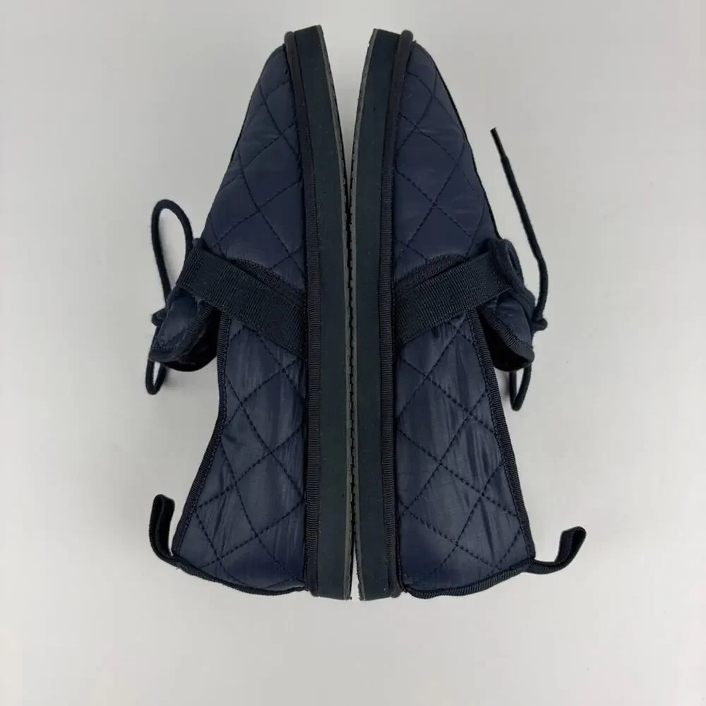 J. Crew Quilted Chore Blue Nylon Slip On Slipper Loafers 8